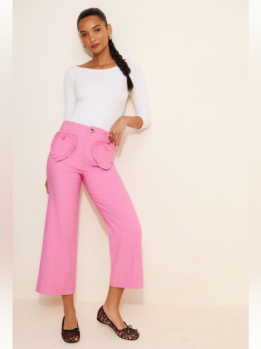 ANTHROPOLOGIE x Maeve (Nuuly) Colette Heart Pocket Crop WideLeg Pant — 26